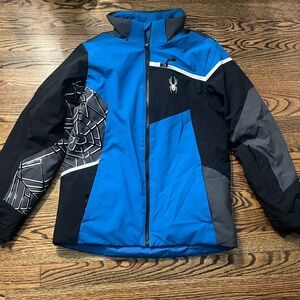 Youth size 16 barely worn Spyder Blue and Black Jacket